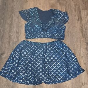 Torrid Blue Metallic Mermaid Swimsuit